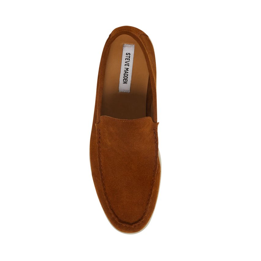 Brown Steve Madden Larken Suede Men's Loafers | PH 1865UQL